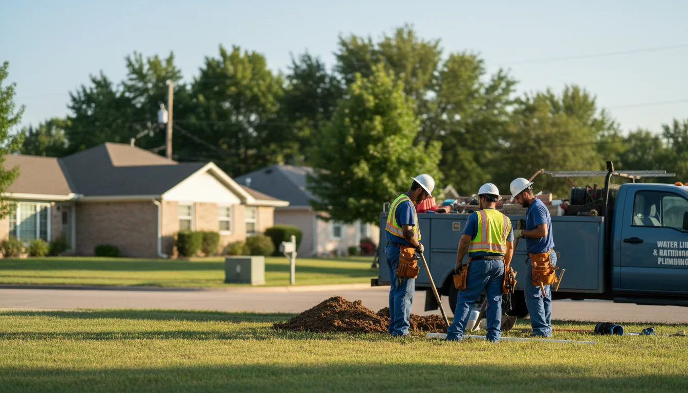 Residential water line and bathroom plumbing service in Covington, TN